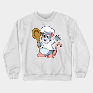 Rat as Chef with Cooking apron & Wooden spoon Crewneck Sweatshirt